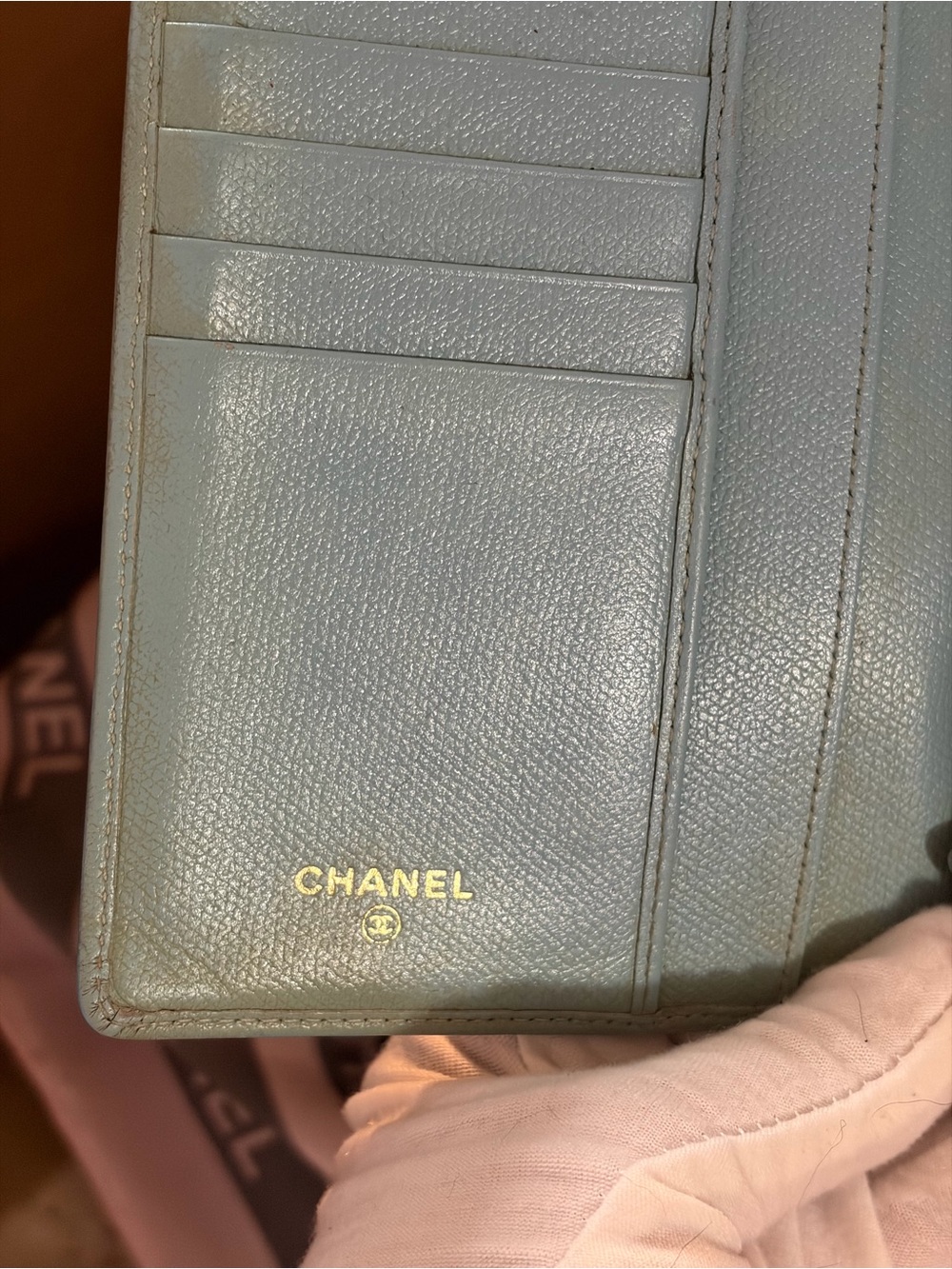 CHANEL Bi-fold Long Wallet Coco Mark Leather with Gold CC Emblem - Picture 9 of 14